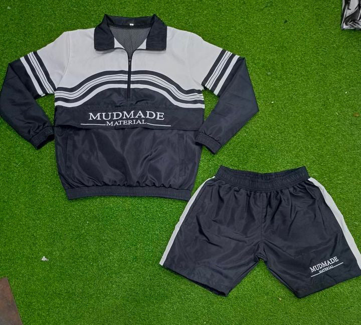 Black Windbreaker Set