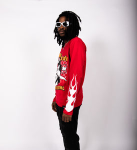 “Born Winner” Long Sleeve Tees [Red]