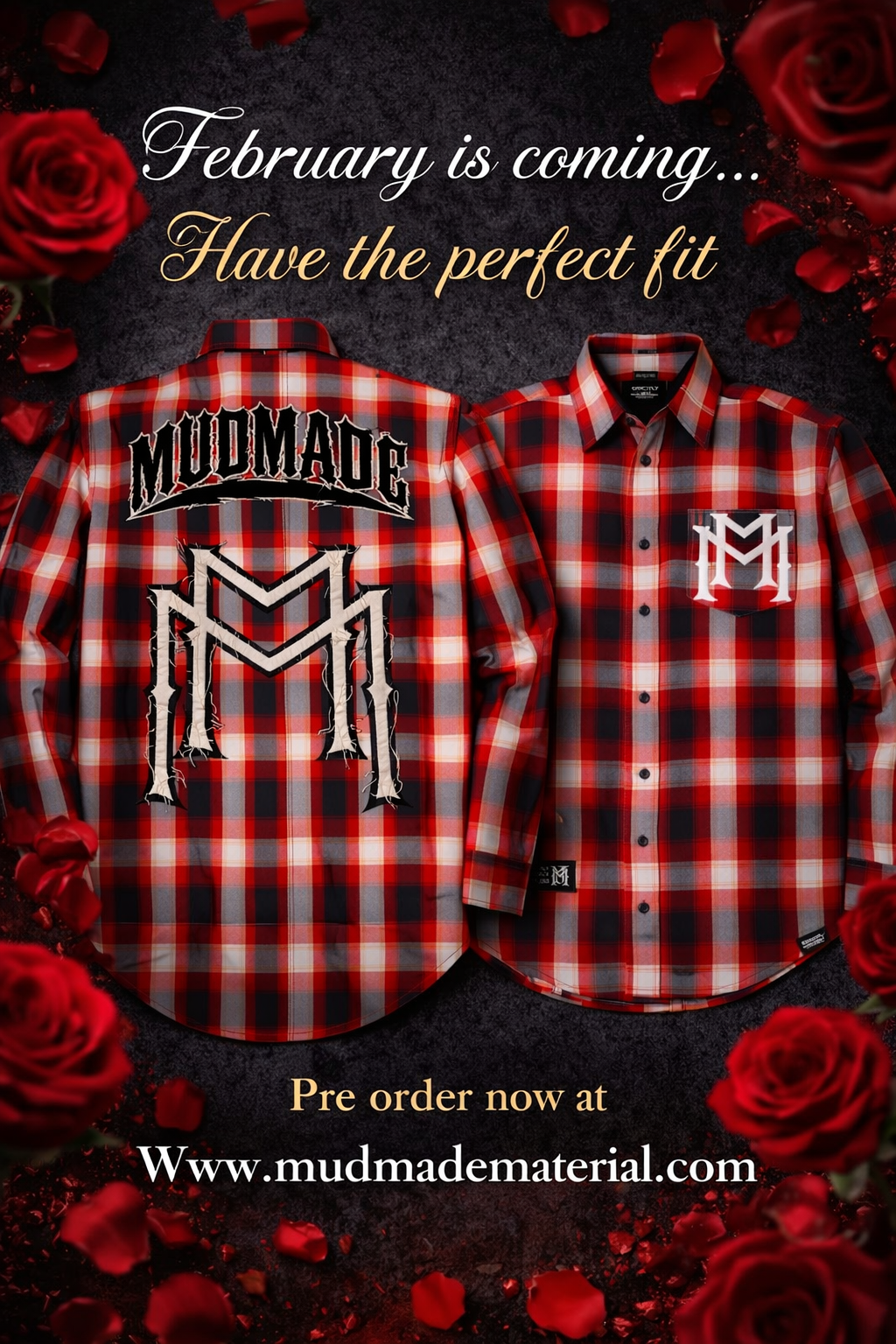 Distressed Double M Flannel Red/Black/White