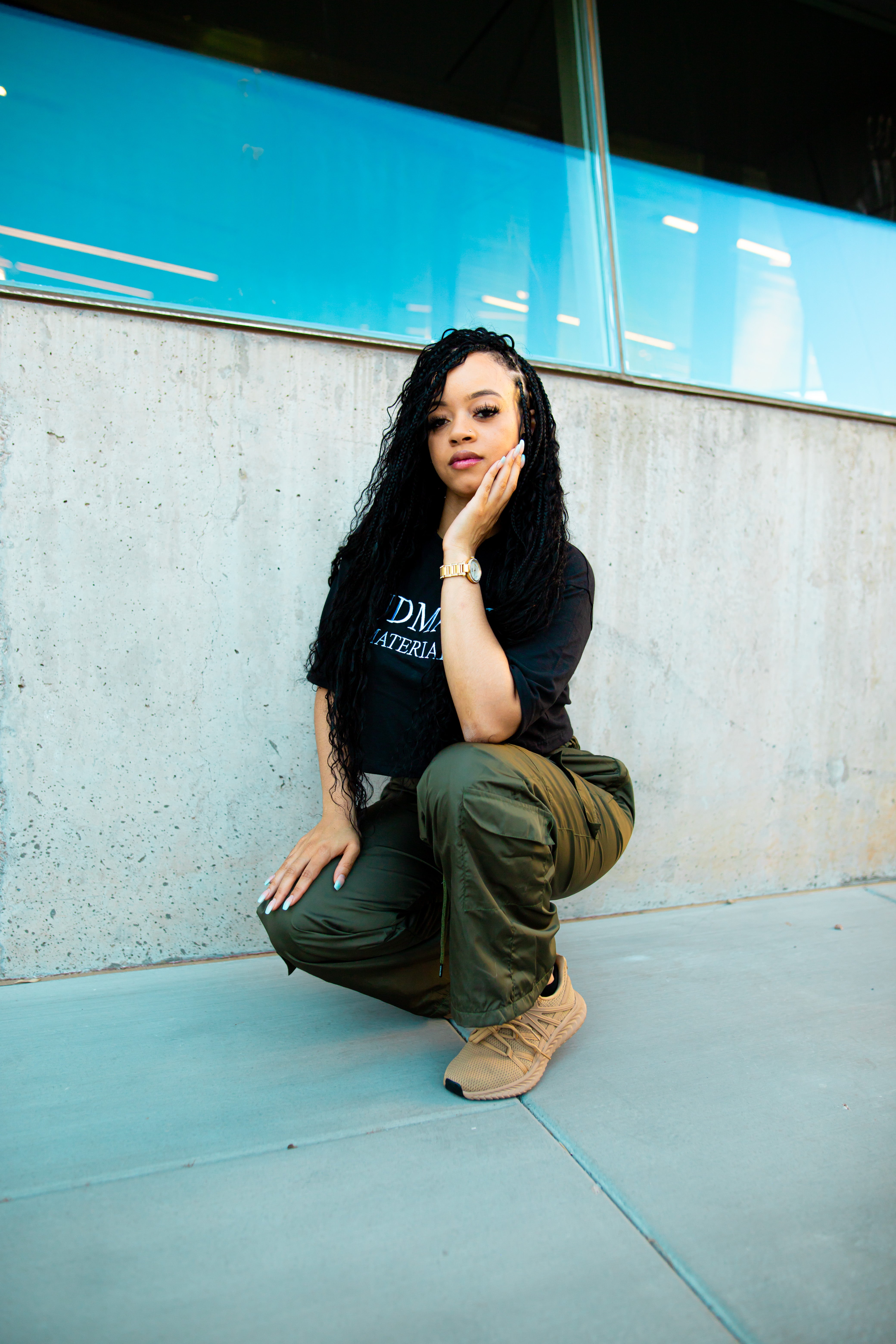 Black Color Women’s crop top tee