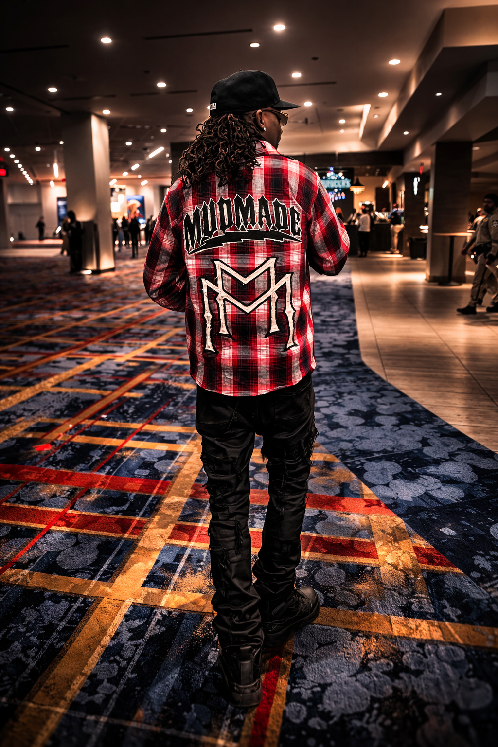 Distressed Double M Flannel Red/Black/White