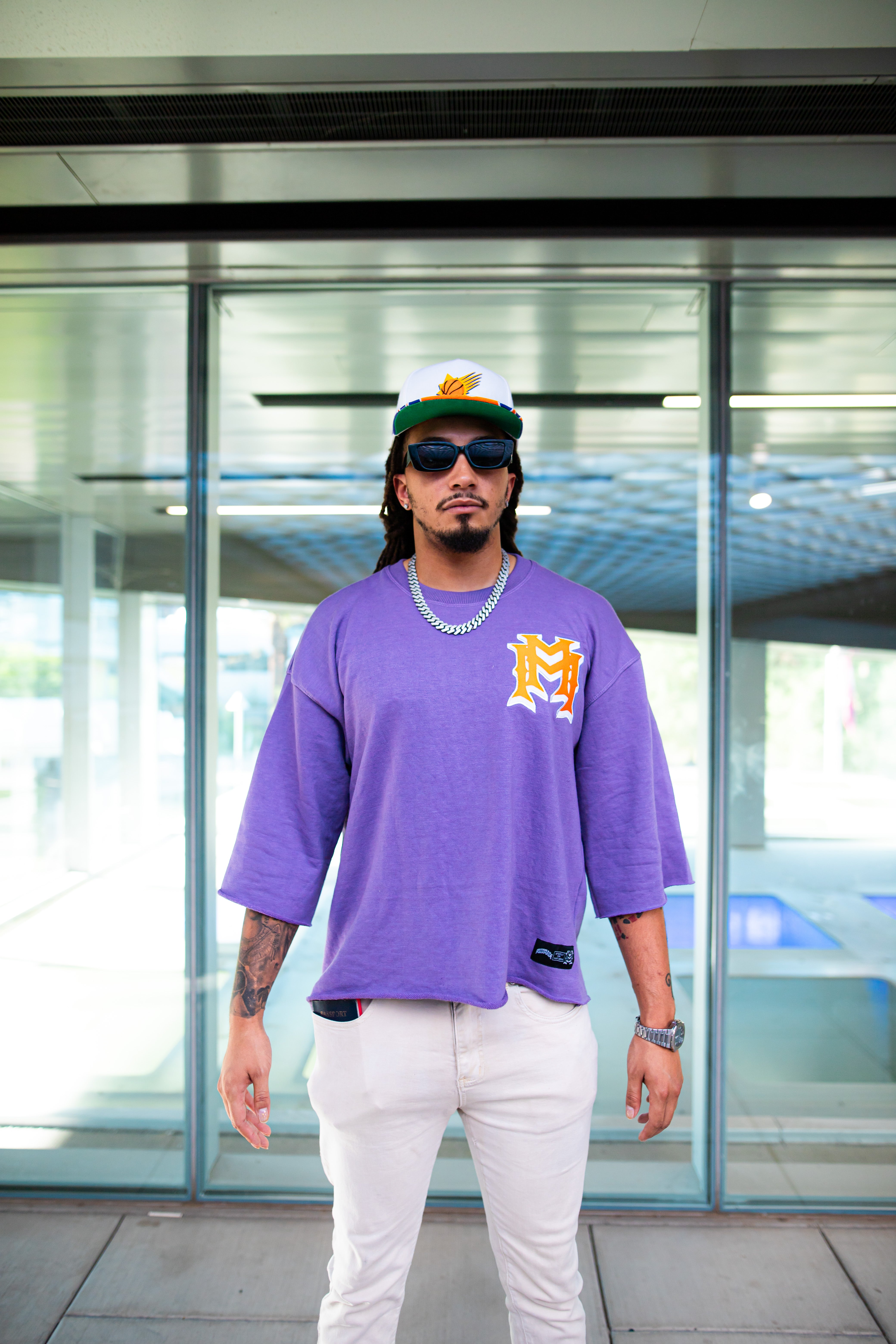 Phoenix themed double M drop shoulder tee