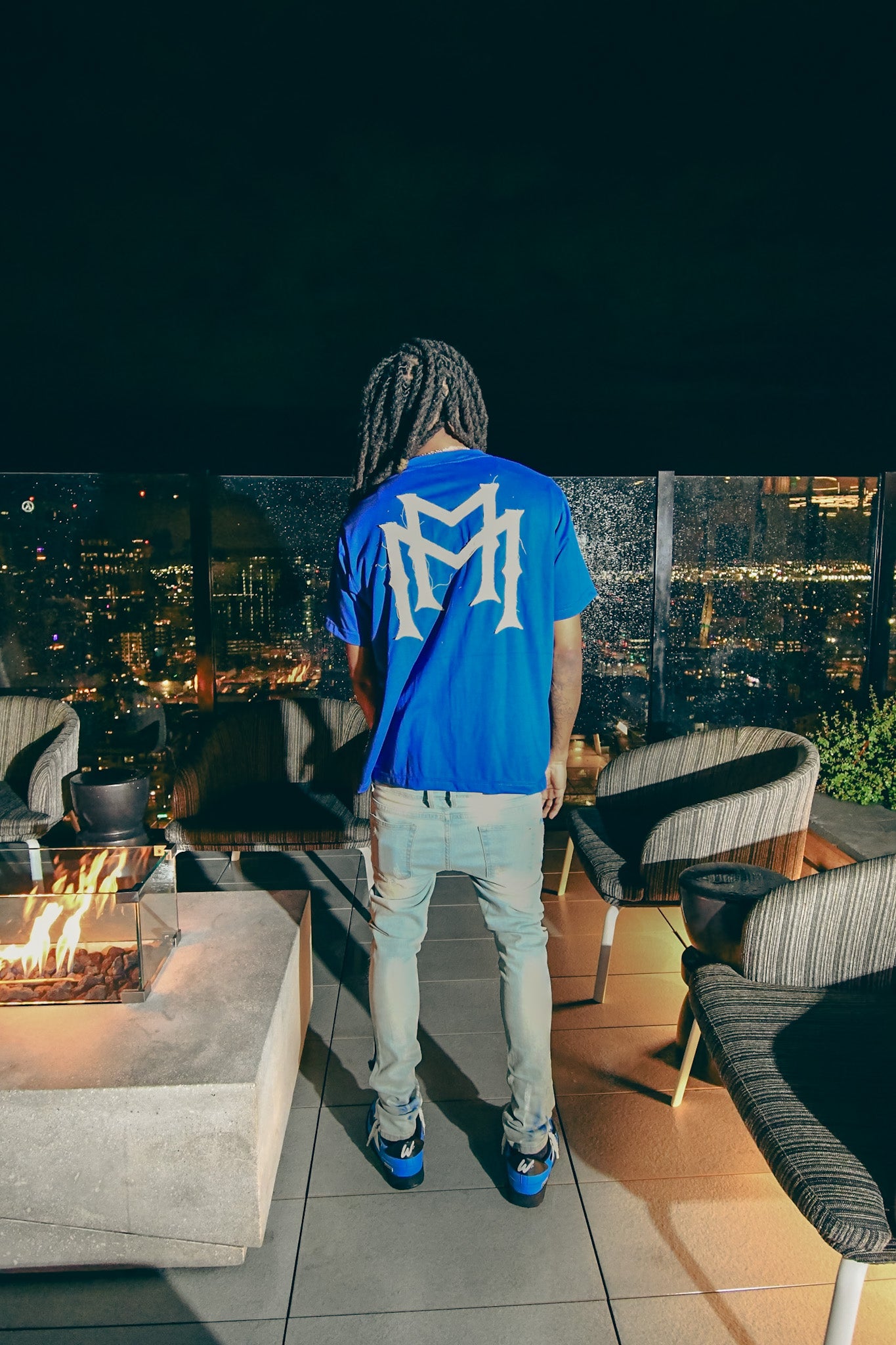 Royal Blue Distressed Tee