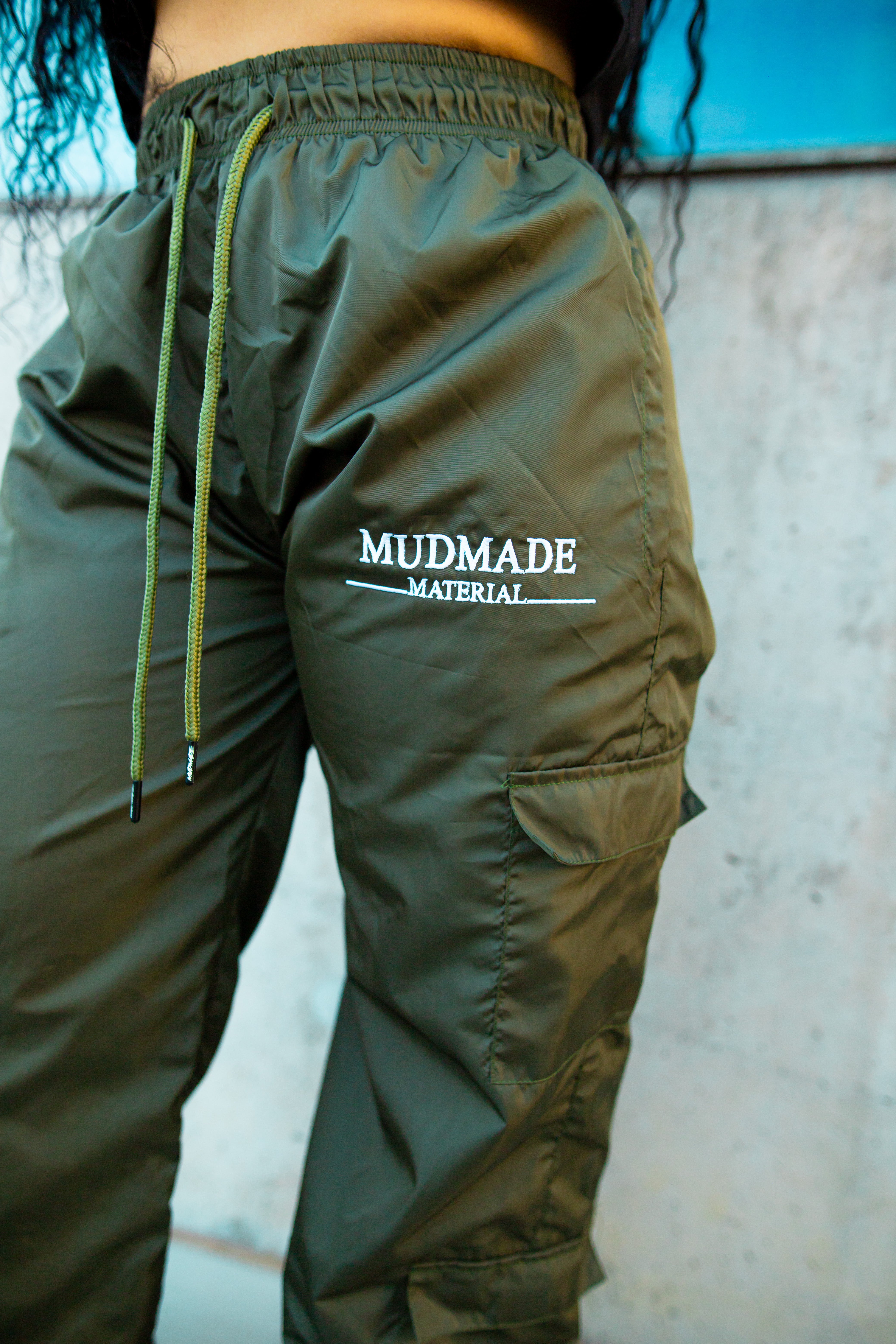 Olive Color Windbreaker cargo pants