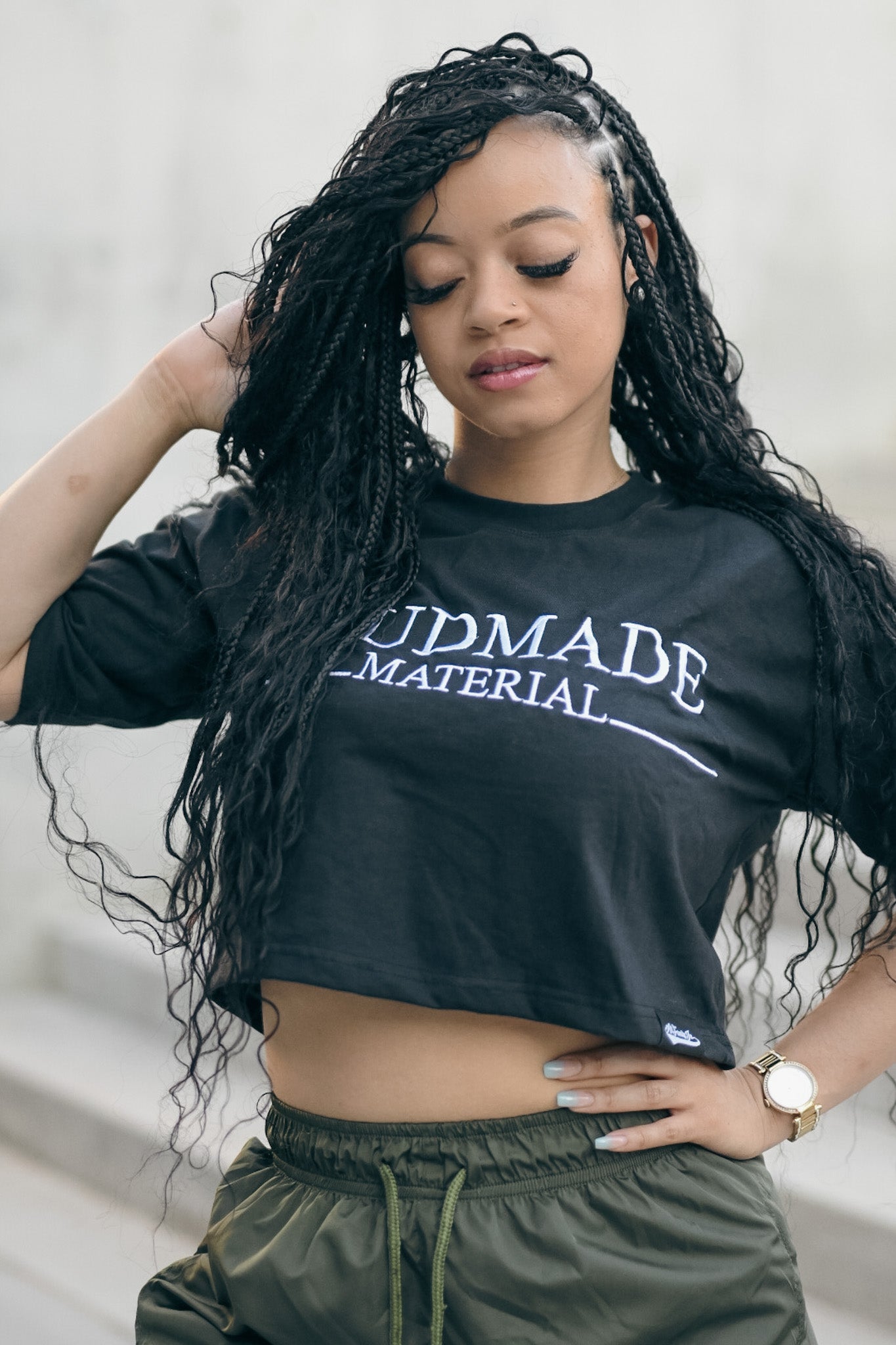 Black Color Women’s crop top tee